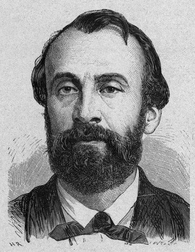هنري جيفارد (1825-1882) المخترع الفرنسي للبخار البخاري ، النقش بواسطة المدرسة الفرنسية
