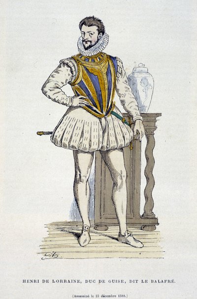 Henri de Lorraine, Duke of Guise, dit le Balafré (1550 - 1588) - in “France and the French through the centuries” by Augustin بواسطة المدرسة الفرنسية