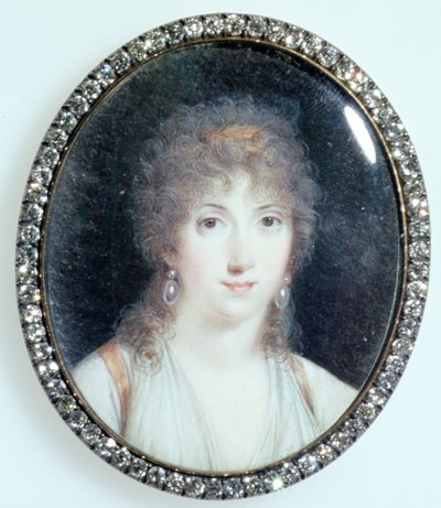 Henriette Lucy Dillon (1770-1853) Marquise de la Tour du Pin Gouvernet ، c.1802 (مرحاض على العاج) بواسطة المدرسة الفرنسية