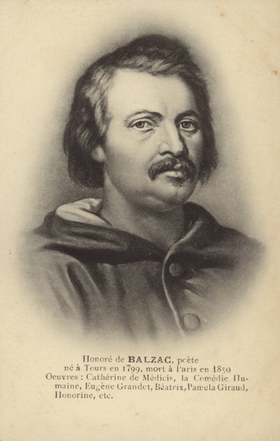 أونوريه دي بلزاك (1799-1850)، روائي وكاتب مسرحي فرنسي (ليثو) بواسطة المدرسة الفرنسية