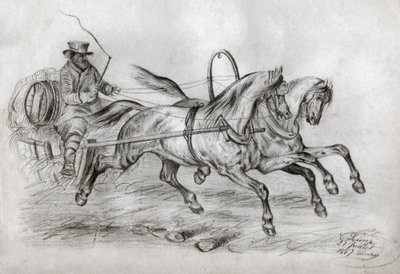 Horse car. (engraving بواسطة المدرسة الفرنسية