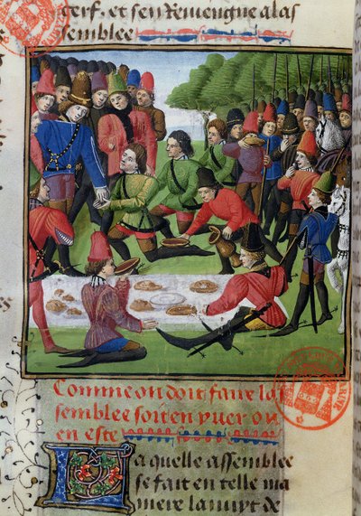 غداء الصيد ، من ليفر دي لا تشاس بقلم غاستون فيبوس دي فويكس (1331-91) بواسطة المدرسة الفرنسية