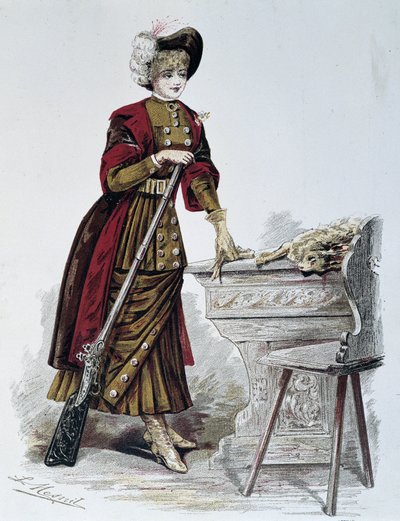 الصيد ، امرأة - في “La Nouvelle Mode” ، سبتمبر 1898. بواسطة المدرسة الفرنسية