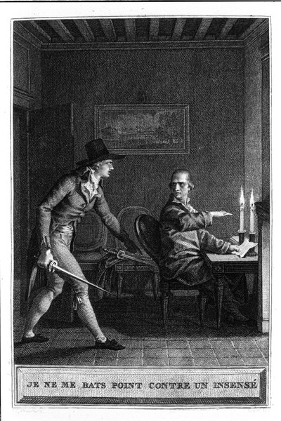 أنا لا أقاتل مثل الأنس رسم توضيحي لكتاب "جولي أو لا نوفيل هيلواز" لجان جاك روسو (1712-1788) 1780 بواسطة المدرسة الفرنسية