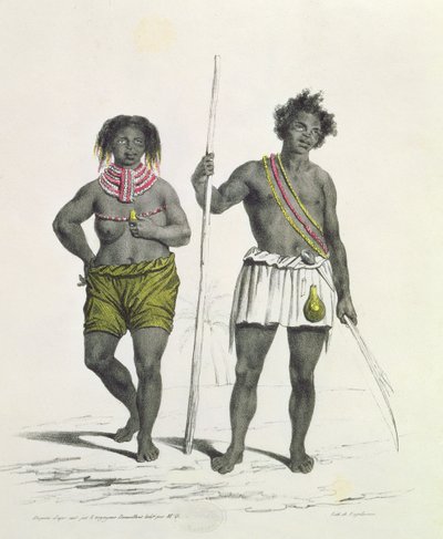أسود وثني من مملكة بنغيلا ، أنغولا ، نقشها غودفروي إنجلمان (1788-1839) بواسطة المدرسة الفرنسية