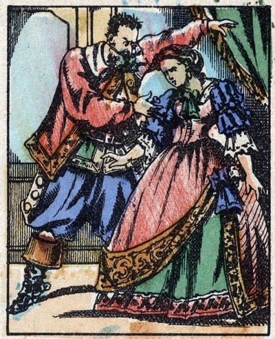 رسم توضيحي لـ "" Bluebeard "" بواسطة المدرسة الفرنسية