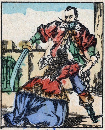 رسم توضيحي لـ "" Bluebeard "" بواسطة المدرسة الفرنسية