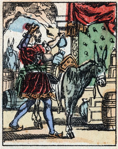 Illustration for the Tales of the Thousand and One Nights. Ali-Baba (Ali Baba).Wood engraving from Imaging Pellerin - Epinal, sd. Late 19th century. بواسطة المدرسة الفرنسية