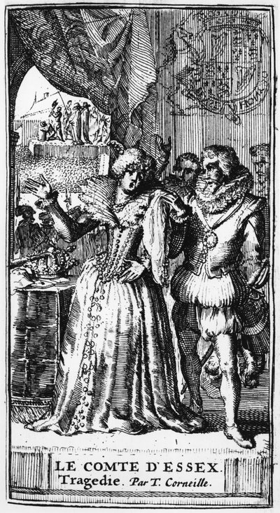رسم توضيحي من Le Comte dEssex لتوماس كورنيل (1625-1709) نُشر عام 1680 بواسطة المدرسة الفرنسية