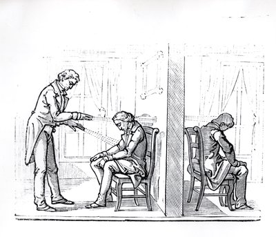 رسم توضيحي من du Potets يعمل على المغناطيسية الحيوانية ، 1863 بواسطة المدرسة الفرنسية