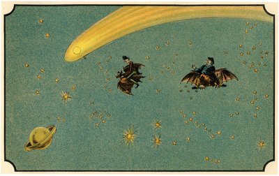 رسم توضيحي لكتاب "Voyage dans la lune avant 1900" من تأليف A. de Ville-d'Avray ، إصدار Ancienne Librairie Furne. (نقش) بواسطة المدرسة الفرنسية