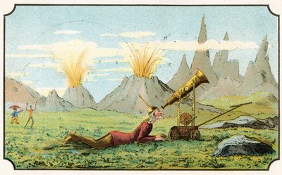رسم توضيحي لكتاب "Voyage dans la lune avant 1900" من تأليف A. de Ville-d'Avray ، إصدار Ancienne Librairie Furne. (نقش) بواسطة المدرسة الفرنسية