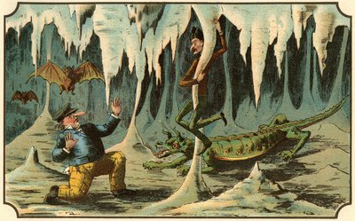 رسم توضيحي لكتاب "Voyage dans la lune avant 1900" من تأليف A. de Ville-d'Avray ، إصدار Ancienne Librairie Furne. (نقش) بواسطة المدرسة الفرنسية