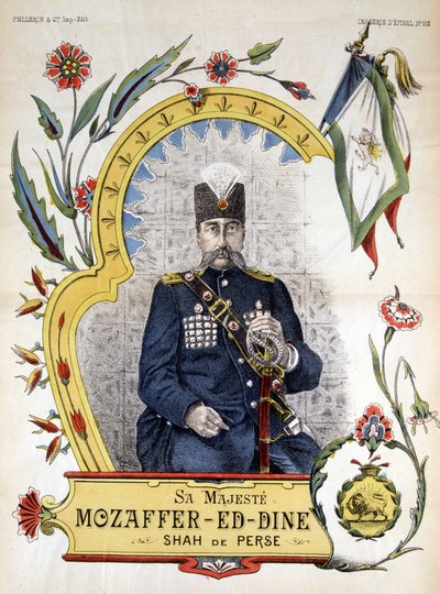 Image of epinal, Mozaffer ed dine (Mozaffer-ed-dine, Mozzafar-al-Din, Mozzafar al Din, Mozaffaredin) shah of Persia from 1896 to 1906. بواسطة المدرسة الفرنسية