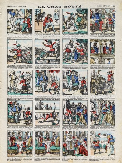 صور إبينال دي لا ميزون بيليرين - كاليفورنيا. 1913 - رسم توضيحي لحكاية تشارلز بيرولت "القطة القطة" بواسطة المدرسة الفرنسية