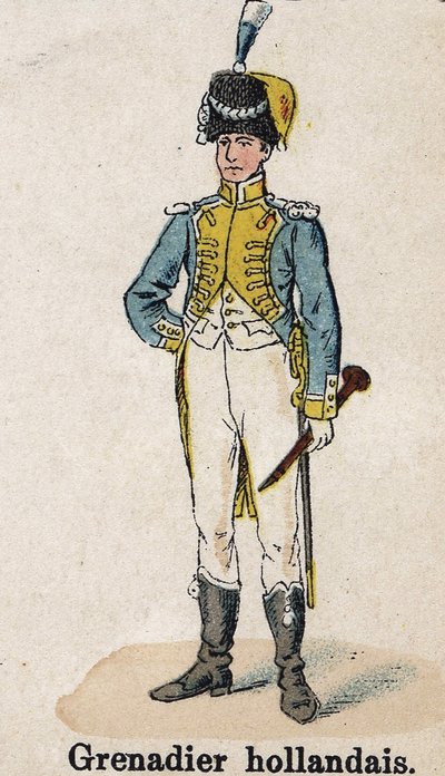 الحرس الإمبراطوري نابليون الأول: غرينادير هولندي - موسيقي. لوحة من كتاب Les Uniforms de l