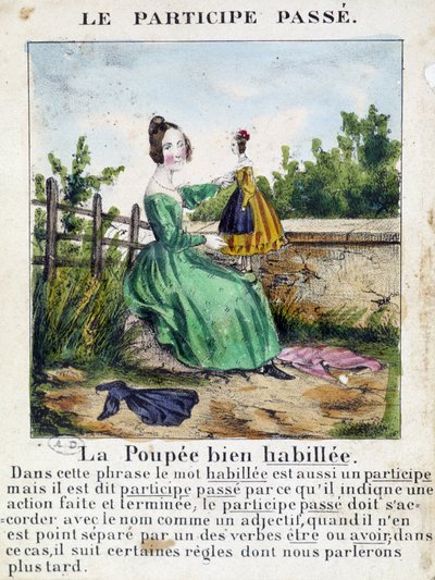 في "La grammaire en images" ، نشرة الألبوم ، حوالي عام 1850. بواسطة المدرسة الفرنسية