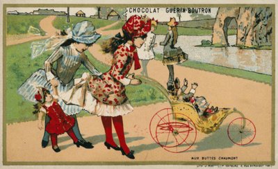 في Parc des Buttes Chaumont ، باريس (Chromolitho) بواسطة المدرسة الفرنسية