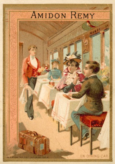 In the dining car (chromolitho) بواسطة المدرسة الفرنسية