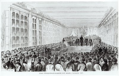 افتتاح المدرسة العليا في باريس ، من Les Tableaux de Paris بواسطة Texier ، 1852 بواسطة المدرسة الفرنسية