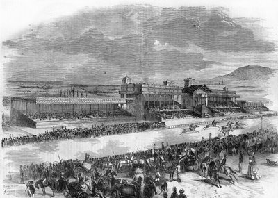 افتتاح سباقات الخيول في Bois de Boulogne عام 1857. بواسطة المدرسة الفرنسية