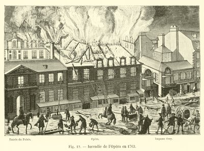 حريق الأوبرا عام 1763 بواسطة المدرسة الفرنسية