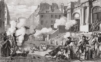 تمرد يوم 13 Vendemiaire ، السنة الرابعة ، 5 أكتوبر 1795 ، من "Histoire de la Revolution Française" بقلم لويس بلانك (1811-1882) بواسطة المدرسة الفرنسية