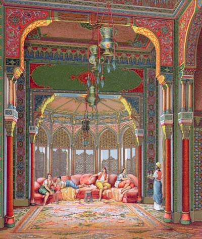 منظر داخلي لحريم في تركيا ، ج .1880 بواسطة المدرسة الفرنسية