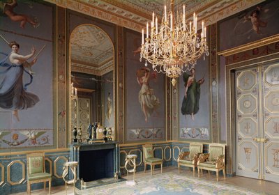 داخل صالون Musique في شقة Hortense de Beauharnais (1783-1837) 1803-10 بواسطة French School