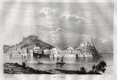 Isola d'Elba - جزيرة إلبا - توسكانا - نقش من "" إيطاليا الخلابة "- الرسم التاريخي والوصف لإيطاليا" "بقلم M. de Norvins ، الفصل. نودير 1834-1836. بواسطة المدرسة الفرنسية