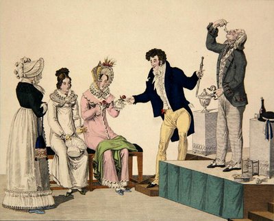 Jacques de Falaise the Polyphagi ، اللوحة 93 من 'Le Bon Genre' ، حوالي 1810 (نقش ملون) بواسطة المدرسة الفرنسية