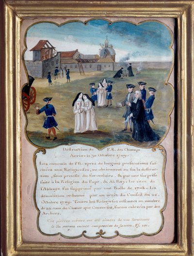 Jansenism "" تدمير دير Port royal des Champs (Port-Royal-des-Champs) في عام 1709 من أجل accustaion d