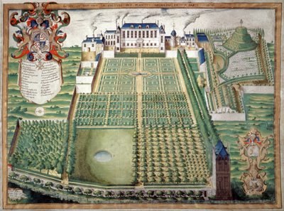 حديقة Jardin des Plantes ، باريس. 1636 (ألوان مائية) بواسطة المدرسة الفرنسية