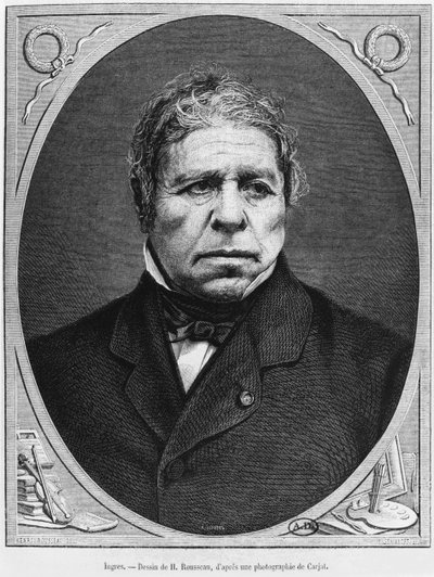 جان أوغست دومينيك إنجرس (1780-1867) من صورة التقطها إتيان كارجات (1828-1906) 1867 بواسطة المدرسة الفرنسية