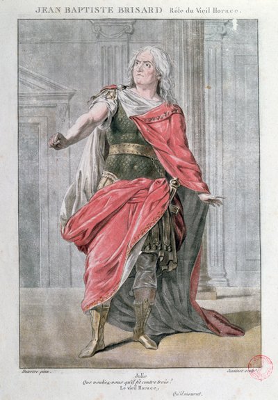 جان بابتيست بريسارد في دور Vieil Horace في مأساة Horace بواسطة Corneille (نقش الألوان) بواسطة المدرسة الفرنسية