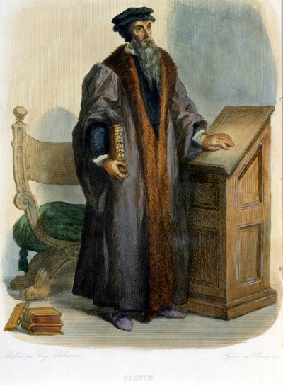 جان كالفين (جان كوفين ، مصلح وكاتب فرنسي (1509-1564) - في "" Le Plutarque francais "" ، إد مينيت بواسطة المدرسة الفرنسية