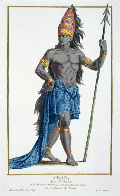 جان ، ملك الكونغو ، محفور بواسطة بيير دوفلوس (1742-1816) ، 1780 (النقش على النحاس) بواسطة المدرسة الفرنسية