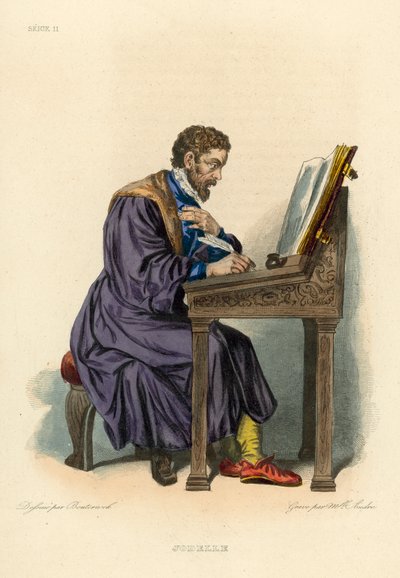 Jodelle (نقش ملون) بواسطة المدرسة الفرنسية