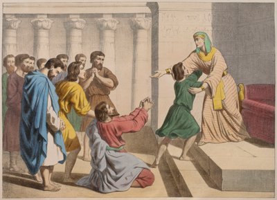 يسمح جوزيف لنفسه بالتعرف عليه من قبل إخوانه ، التوضيح من التعليم المسيحي Listoire Sainte ، نشره Charles Delagrave ، باريس ، أواخر القرن التاسع عشر بواسطة المدرسة الفرنسية