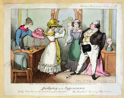 استنادًا إلى المظهر ، العدد 76 من Busbys Humourous Etchings ، نقشها توماس Busby (fl.1804-21) 1828 بواسطة المدرسة الفرنسية