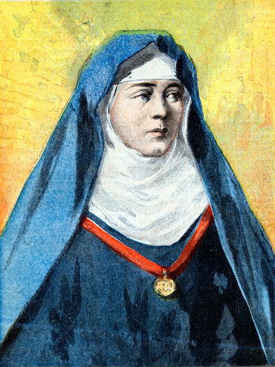 جوليان دوغوسكلين (1377-1404) راهبة بندكتينية ، رسم توضيحي "Le Petite Journal" بتاريخ 23 يوليو 1894 (نقش) بواسطة المدرسة الفرنسية