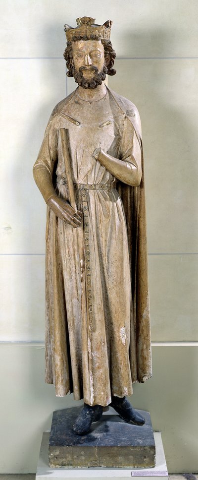 الملك تشيلديبرت الأول (497-558) من دير سان جيرمان دي بري ، 1239-44 (الحجر الجيري) بواسطة المدرسة الفرنسية
