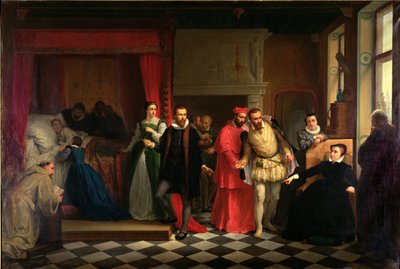 الملك فرانسيس الثاني (1544-1560) على فراش موته ، 1865 بواسطة المدرسة الفرنسية
