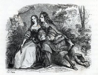 King Louis XIV (1638-1715) and his mistress Louise de La Valliere (1644-1710) - (engraving) 1846 بواسطة المدرسة الفرنسية