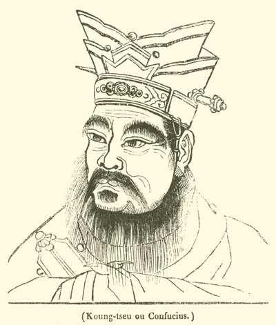 Koung-tseu أو Confucius (نقش) بواسطة المدرسة الفرنسية