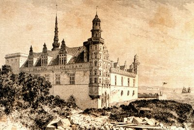 قلعة كرونبورغ ، هيليرود ، الدنمارك ، 1850s ، من `` La Tour du Monde ، نشرت باريس ، 1860s بواسطة المدرسة الفرنسية