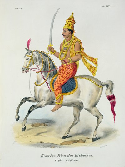 Kubera إله الثروة ، محفور بواسطة C. de Motte (1785-1836) بواسطة المدرسة الفرنسية