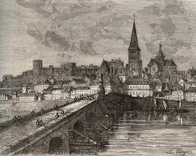 La Charite sur Loire - La Charite-sur-Loire - Nievre ، في منطقة بورغوندي - نقش في "France illustree: الجغرافيا والتاريخ والإدارة الإحصائية" بقلم V.-A. الشعير براون. 1884 بواسطة المدرسة الفرنسية