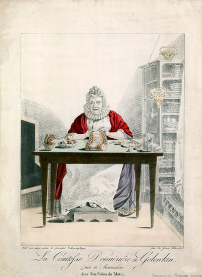 La Comtess Douairiere de Golonkin  بواسطة المدرسة الفرنسية