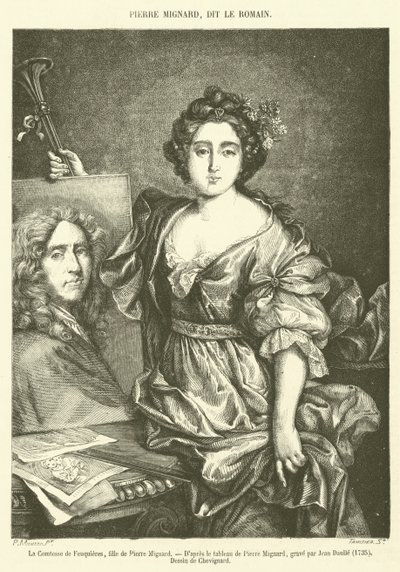 La Comtesse de Feuquieres, fille de Pierre Mignard (engraving) بواسطة المدرسة الفرنسية